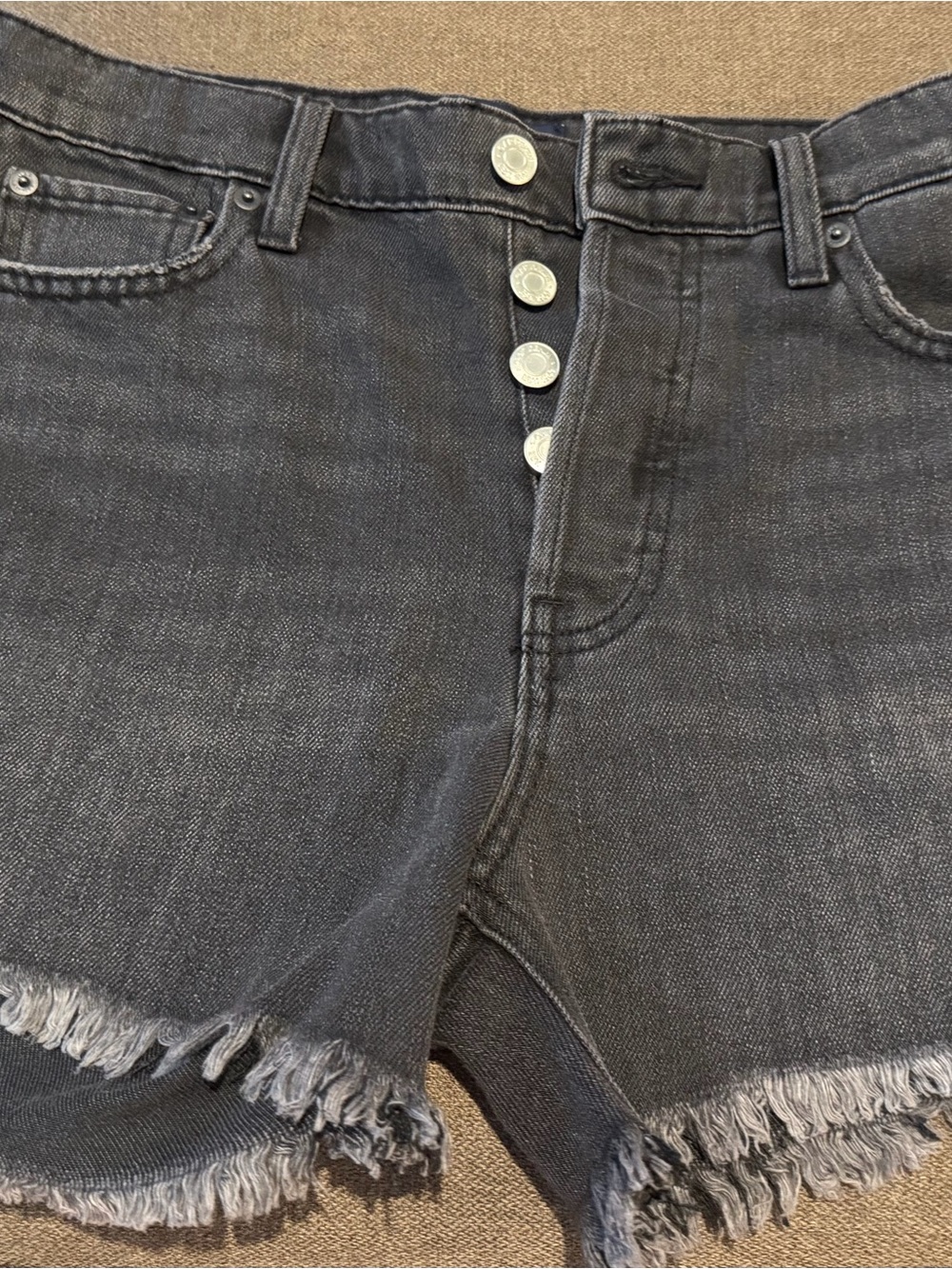 GAP High Rise Cheeky Cut Off Denim Shorts Womens Black Size 4/27 Pockets